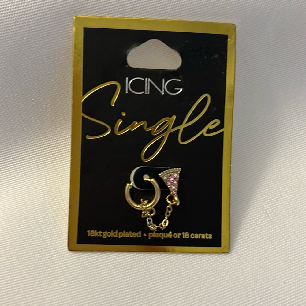 Icing Single Pizza Earring Gold